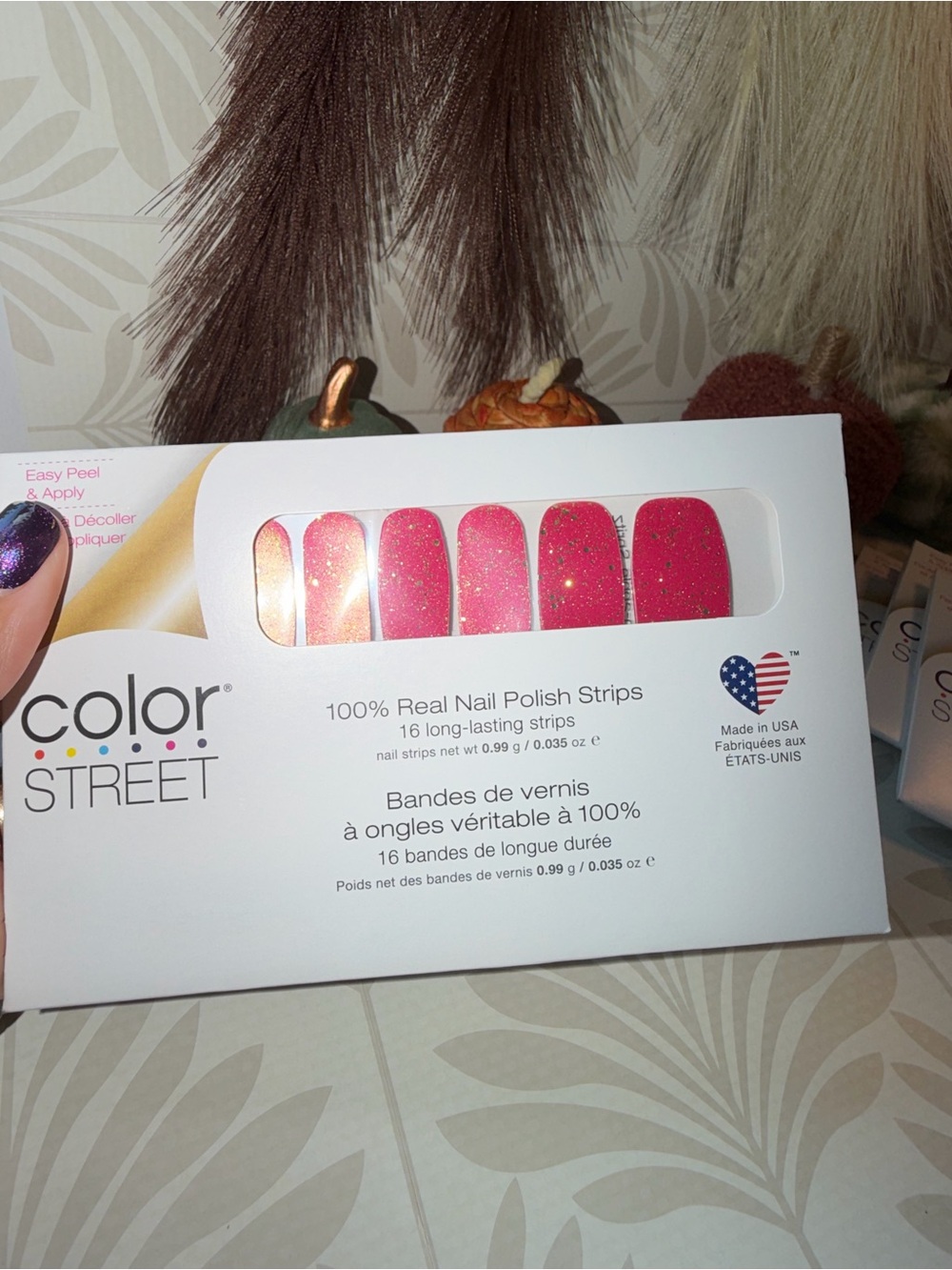 Color Street Pink Glitter Nail Polish Strips – Sparkling Pink Set